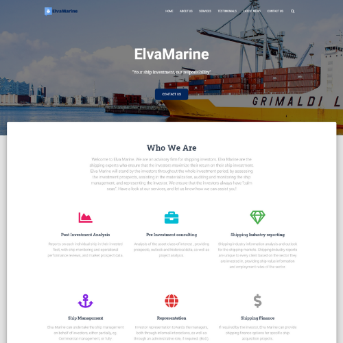 Portfolio: Elvamarine Website