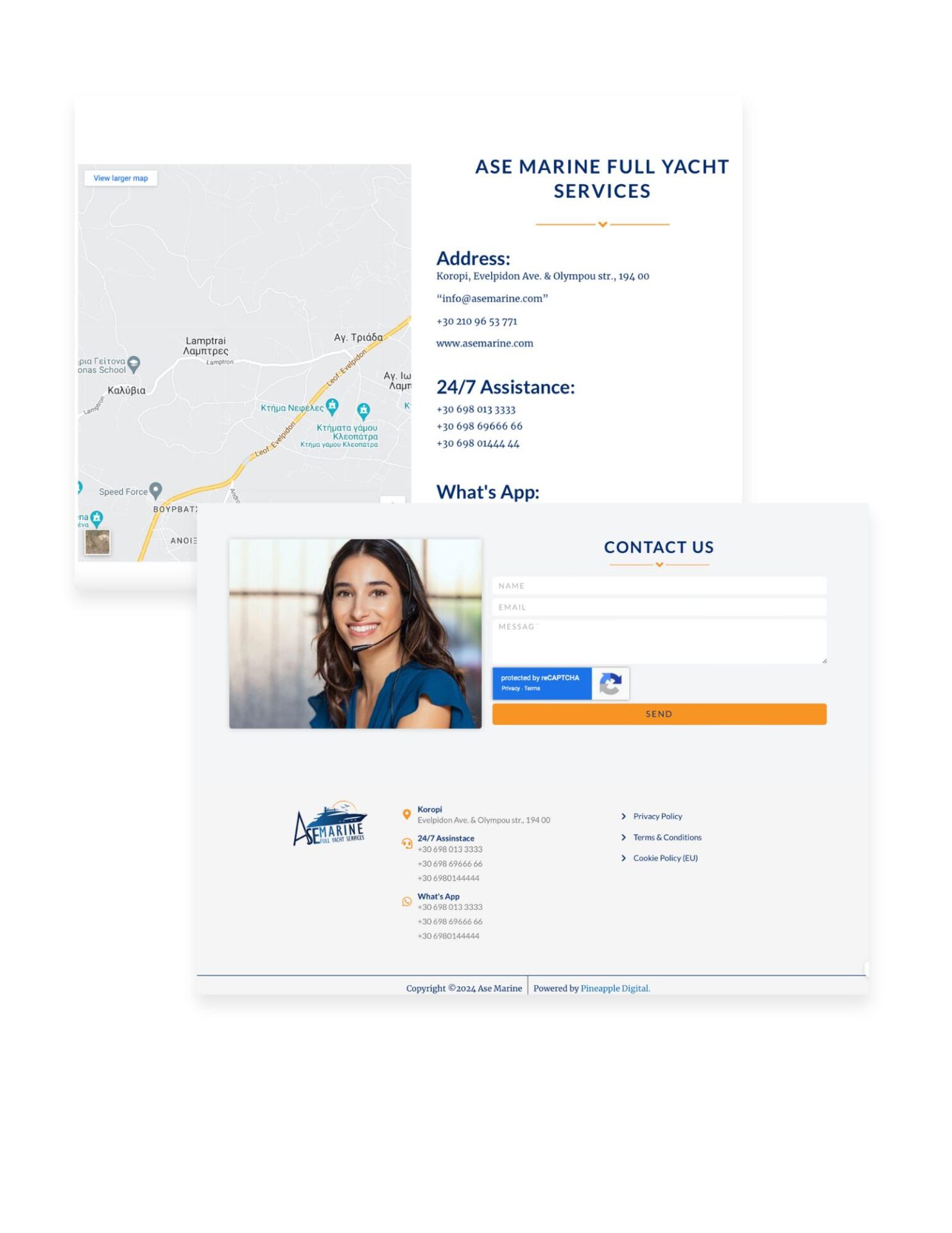 Asermarine Full yacht Services Website Screenshot