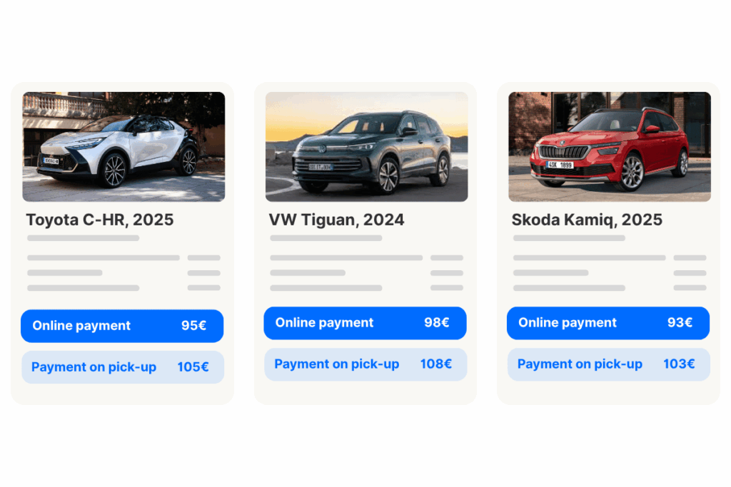 booking page mockup